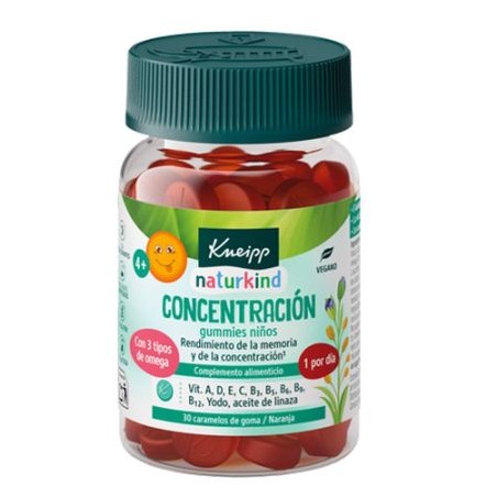  KNEIPP GUMMIES NIÑOS CONCENTRACION 30 CARAMELOS DE GOMA SABOR NARANJA 