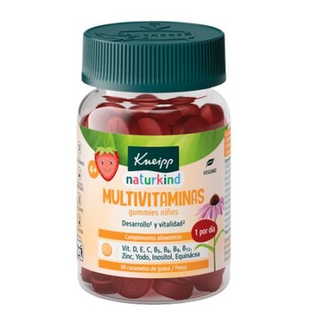  KNEIPP GUMMIES NIÑOS MULTIVITAMINAS 30 CARAMELOS DE GOMA SABOR FRESA 