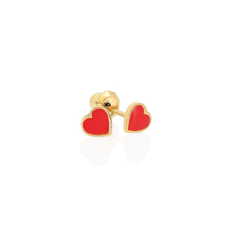PRIM INVERNESS PENDIENTE 24K 840C-2 CORAZON ROJO 5 MM
