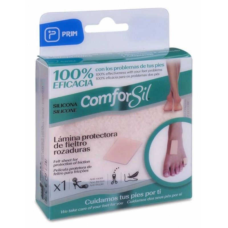 PRIM COMFORSIL LAMINA DE FIELTRO RECORTABLE PROTECTORA ADHESIVA 22 X 7 CM PRIM COMFORSIL LAMINA DE FIELTRO RECORTABLE PROTECTORA ADHESIVA 22 X 7 CM