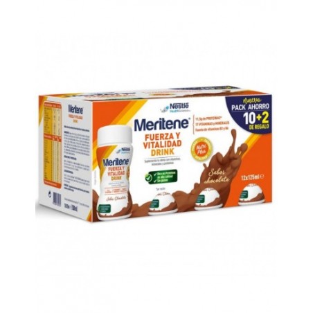  MERITENE FUERZA Y VITALIDAD DRINK CHOCO 12X125ML 