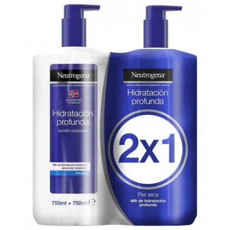  NEUTROGENA HIDRATACION PROFUNDA SIN PERFUME PIEL SECA Y SENSIBLE 2X1 750 ML 