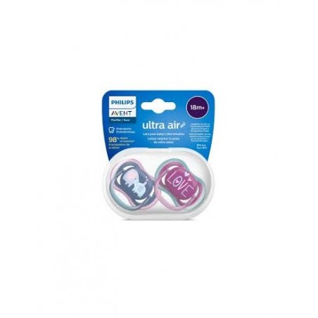  CHUPETE SILICONA PHILIPS AVENT ULTRA AIR + 18 MESES 2 UNIDADES NIÑA 