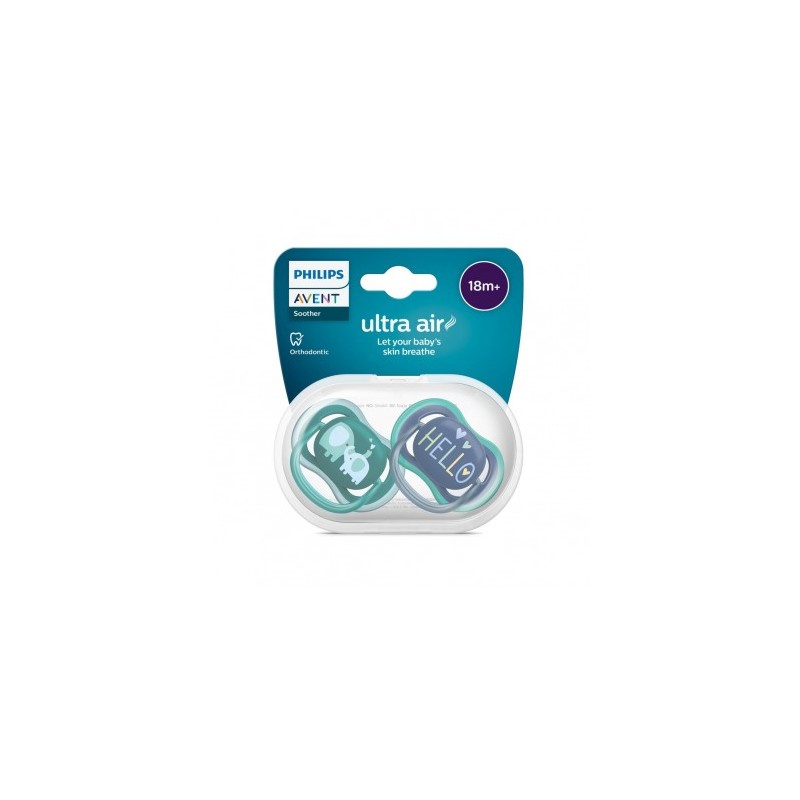 CHUPETE SILICONA PHILIPS AVENT ULTRA AIR + 18 MESES 2 UNIDADES NIÑO CHUPETE SILICONA PHILIPS AVENT ULTRA AIR + 18 MESES 2 UNIDADES NIÑO