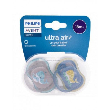  CHUPETE SILICONA PHILIPS AVENT ULTRA AIR +18 MESES 2 UNIDADES SCF376/01 