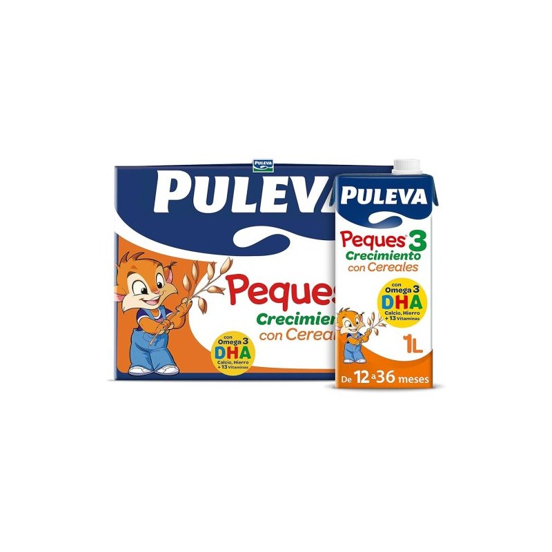 PULEVA PEQUES 3 CRECIMIENTO CON CEREALES 6 BRIKS 1000 ML PULEVA PEQUES 3 CRECIMIENTO CON CEREALES 6 BRIKS 1000 ML