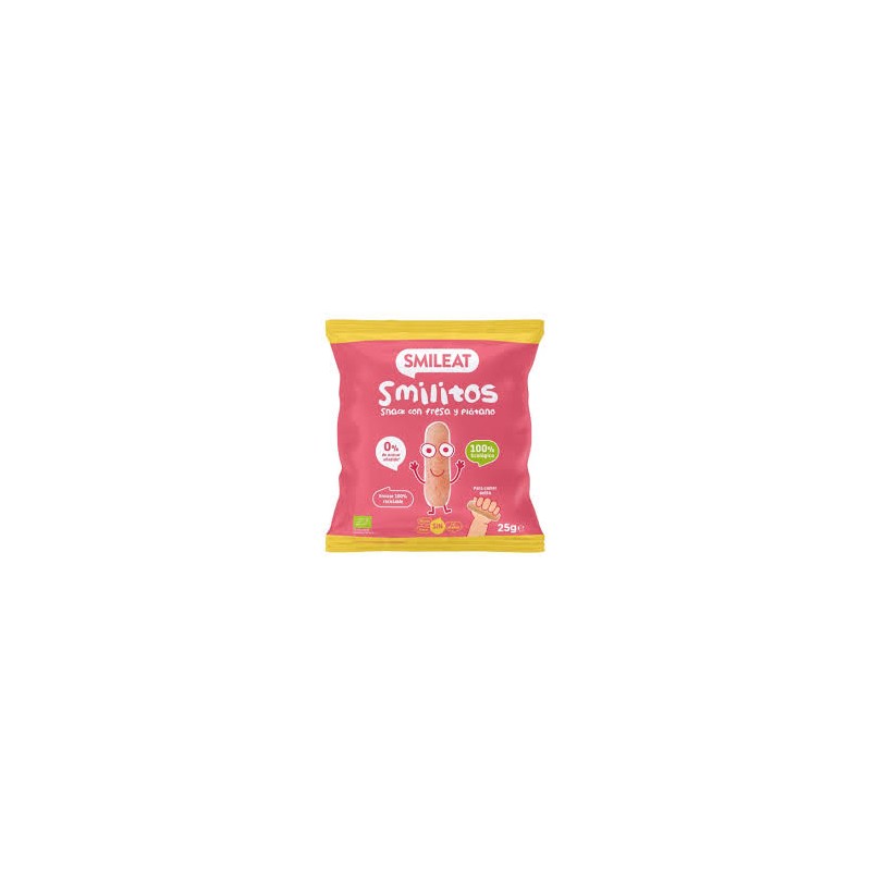 SMILITOS SNACK ECO SMILEAT BOLSA 25 G CON FRESA Y PLATANO SMILITOS SNACK ECO SMILEAT BOLSA 25 G CON FRESA Y PLATANO