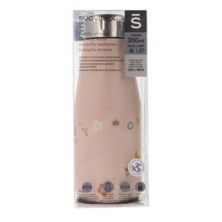  BOTELLA TERMO PARA LIQUIDOS DE ACERO INOXIDABLE SUAVINEX 1 UNIDAD 350 ML 