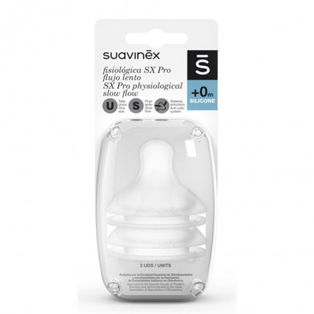  SUAVINEX TETINA SILICONA FISIOLOGICA FLUJO S  2 UNIDADES 