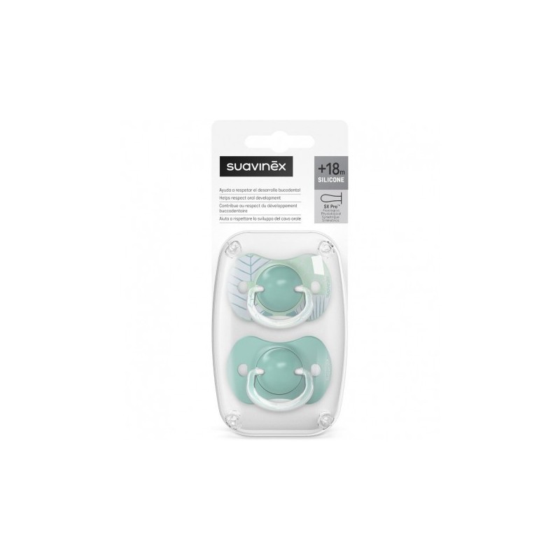 SUAVINEX CHUPETE SILICONA FISIOLOGICO +18 M 2 UNIDADES SUAVINEX CHUPETE SILICONA FISIOLOGICO +18 M 2 UNIDADES