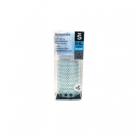  SUAVINEX BIBERON TETINA ANATOMICA SILICONA CLASICO TALLA 1 FLUJO MEDIO 270 ML 