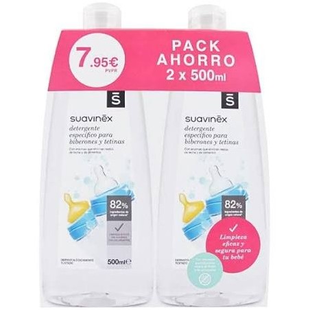  SUAVINEX DETERGENTE ESPECIFICO BIBERONES TETINAS DUPLO 500 ML + 500 ML 