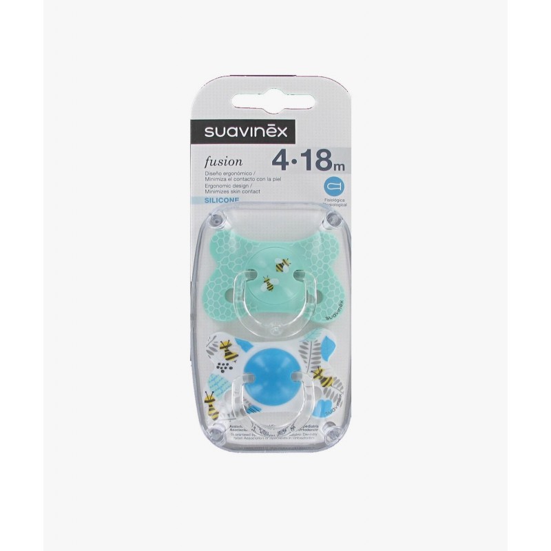 CHUPETE SILICONA T FISIOLOGICA SUAVINEX FUSION 4-18 M 2 U