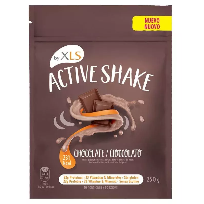 XLS ACTIVE SHAKE BY BATIDO SUSTITUTIVO POLVO 250 G SABOR CHOCOLATE XLS ACTIVE SHAKE BY BATIDO SUSTITUTIVO POLVO 250 G SABOR CHOCOLATE