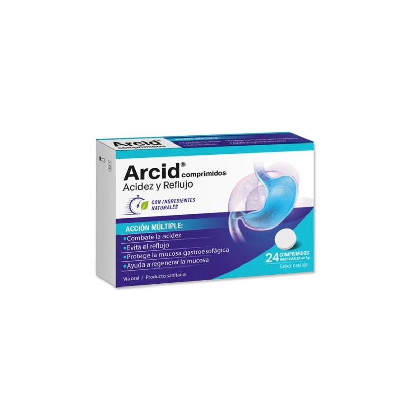 ARCID 24 COMPRIMIDOS MASTICABLES SABOR NARANJA ARCID 24 COMPRIMIDOS MASTICABLES SABOR NARANJA