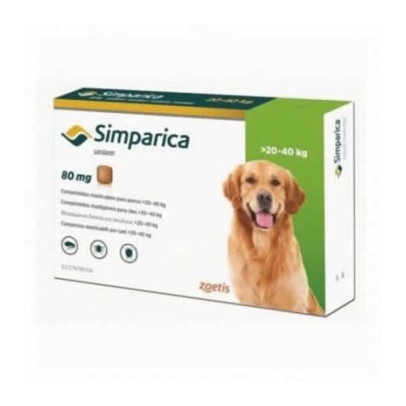  Simparica 80 mg 3 Comprimidos 20-40 kg 