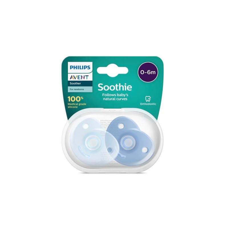 AVENT CHUPETE SILICONA SOOTHIES 0-6 MESES 2 UNIDADES NIÑO AVENT CHUPETE SILICONA SOOTHIES 0-6 MESES 2 UNIDADES NIÑO