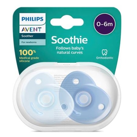 AVENT CHUPETE SILICONA SOOTHIES 0-6 MESES 2 UNIDADES NIÑO 