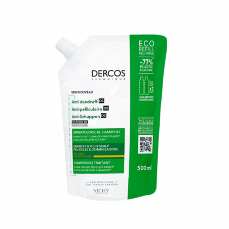  DERCOS CHAMPU ANTICASPA DS CABELLO SECO REFILL 500 ML 