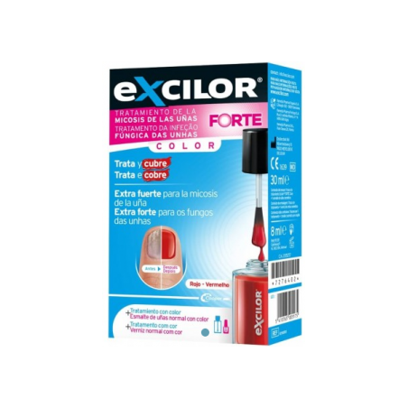  EXCILOR FORTE + ESMALTE COSMETICO 1 FRASCO 30 ML COLOR ROJO + 1 ENVASE 8 ML COLOR ROJO 
