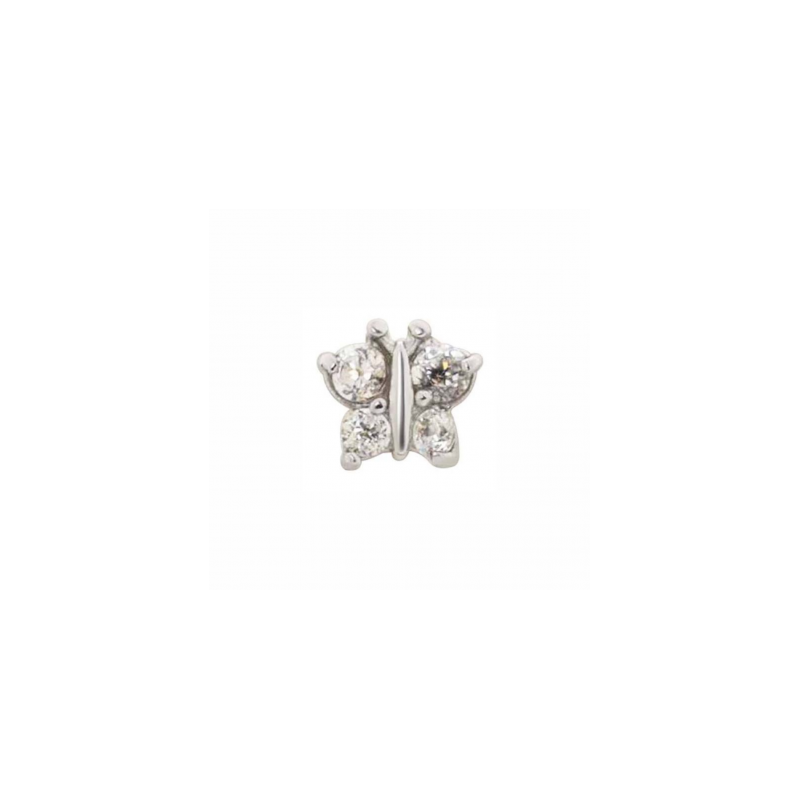 INVERNESS PENDIENTE ACERO INOXIDABLE 848C MARIPOSA CRISTAL