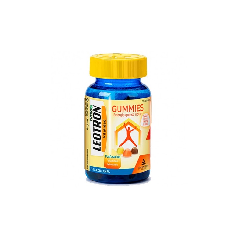 LEOTRON GUMMIES 60 CARAMELOS DE GOMA MASTICABLES SABOR LIMON NARANJA Y COLA