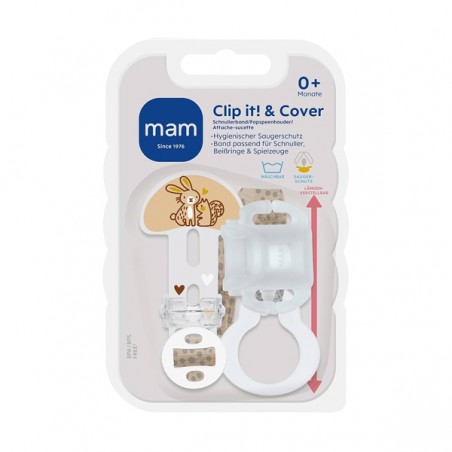  MAM CLIP IT & COVER BROCHE CHUPETE Y PROTECCION NEUTRO 