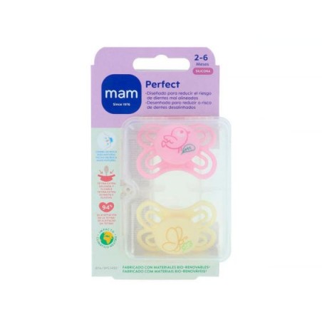  MAM PERFECT CHUPETE SILICONA 2-6 MESES MATT R PACK DOBLE 