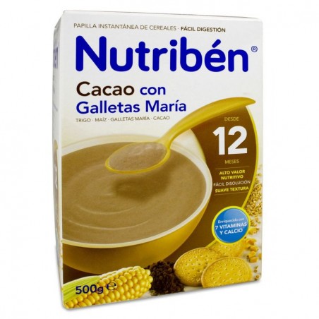  NUTRIBEN CACAO GALLETAS MARIA 12 MESES 500 GR 