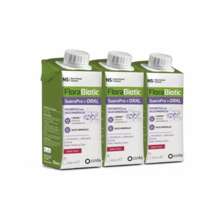  NS FLORABIOTIC SUEROPRO+ ORAL 3 ENVASES 200 ML SABOR FRESA 