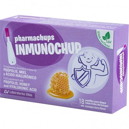  PHARMACHUPS INMUNOCHUP 18 PASTILLAS SABOR FRUTAS DEL BOSQUE 
