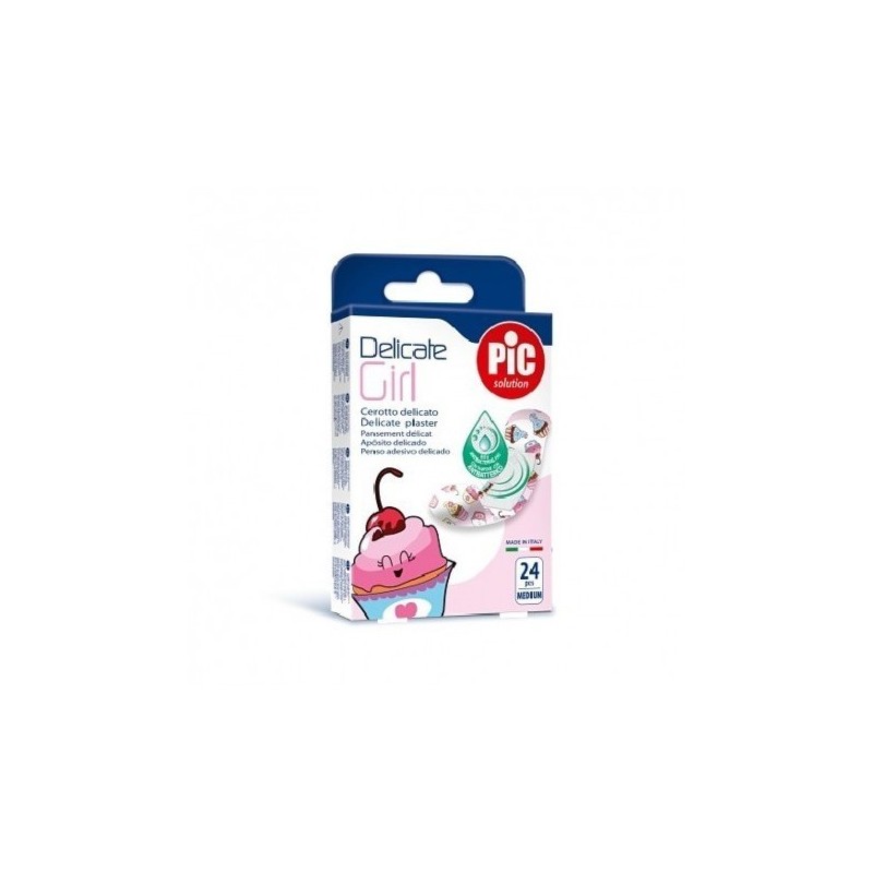 PIC DELICATE KIDS APOSITO ADHESIVO GIRLS 24 APOSITOS 72 MM X 19 MM