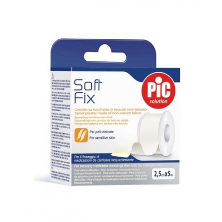  PIC ESPARADRAPO HIPOALERGICO SOFT TEJIDO SIN TEJER 5 M X 2,5 CM COLOR BLANCO 