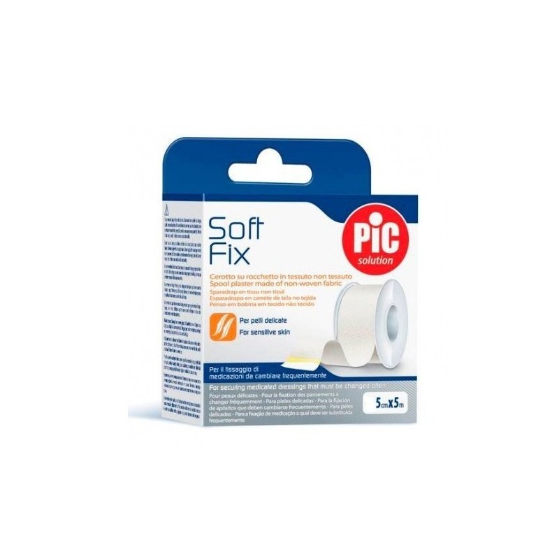 PIC ESPARADRAPO SOFT FIX TEJIDO SIN TEJER 5 M X 5 CM COLOR BLANCO PIC ESPARADRAPO SOFT FIX TEJIDO SIN TEJER 5 M X 5 CM COLOR BLANCO