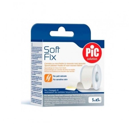  PIC ESPARADRAPO SOFT FIX TEJIDO SIN TEJER 5 M X 5 CM COLOR BLANCO 