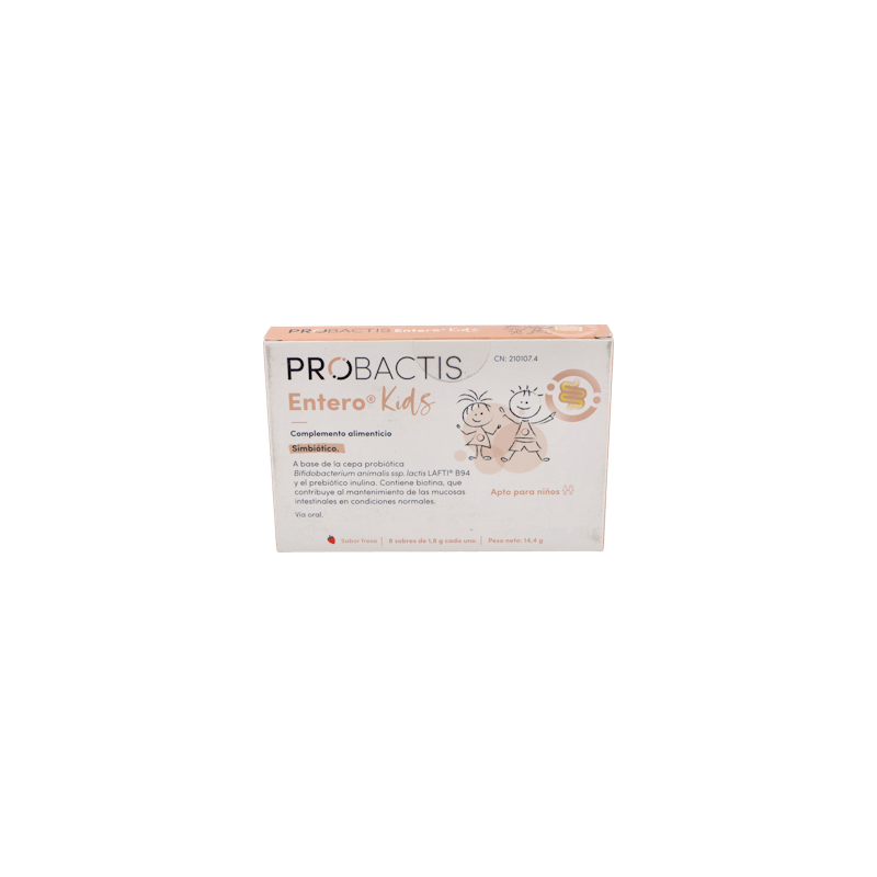 PROBACTIS ENTERO KIDS 8 SOBRES 1,8 G SABOR FRESA PROBACTIS ENTERO KIDS 8 SOBRES 1,8 G SABOR FRESA