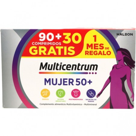  MULTICENTRUM MUJER 50+ 90 COMPRIMIDOS + 30 COMPRIMIDOS PACK PROMOCIONAL 