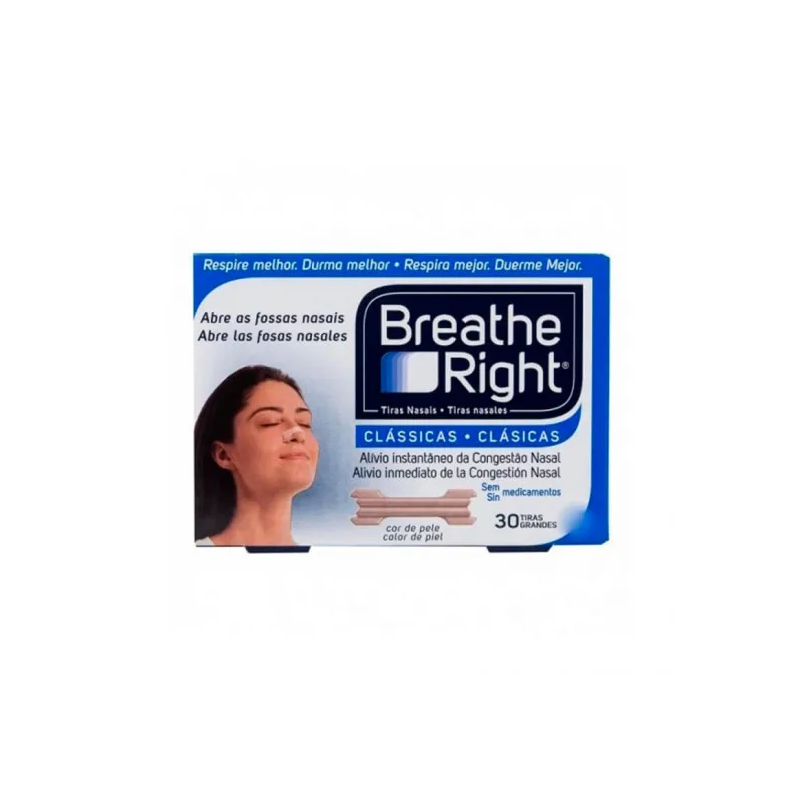TIRA NASAL BREATHE RIGHT ADH T-GDE 30UDS TIRA NASAL BREATHE RIGHT ADH T-GDE 30UDS