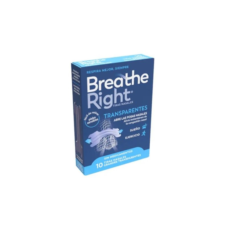 TIRA NASAL BREATHE RIGHT TRANSP T -GDE 10UDS TIRA NASAL BREATHE RIGHT TRANSP T -GDE 10UDS