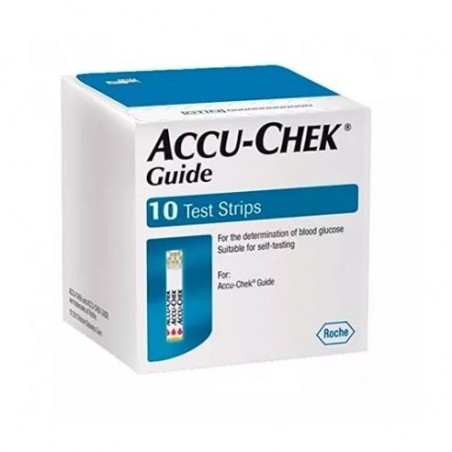  TIRAS REACTIVAS GLUCEMIA ACCU-CHEK GUIDE 10 TIRAS 