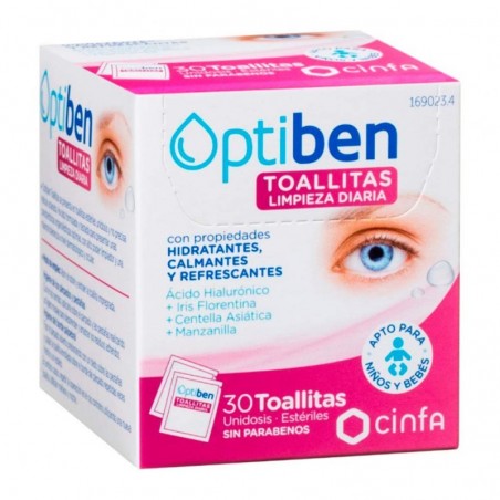 TOALLITAS OPTIBEN  30 UDS UNIDOSIS 
