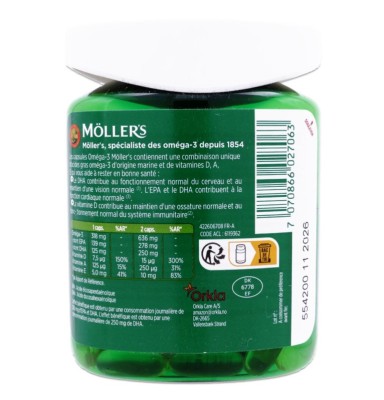 MOLLER´S OMEGA 3 VITAMINA A,D,E 112 CAPSULAS