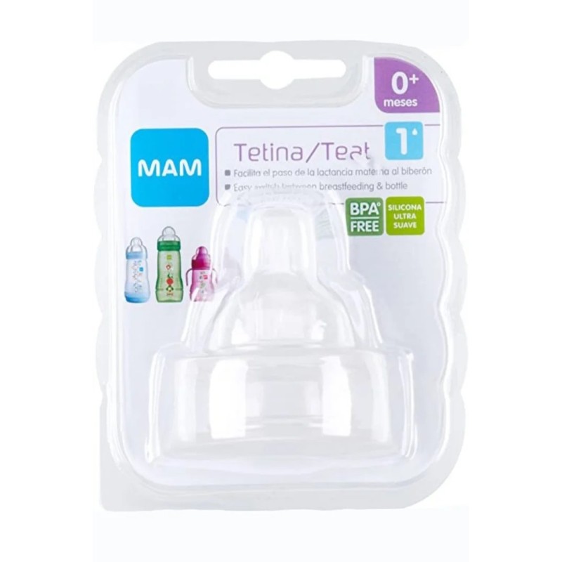 MAM Tetina 0-0+ Meses Silicona Flujo Extralento
