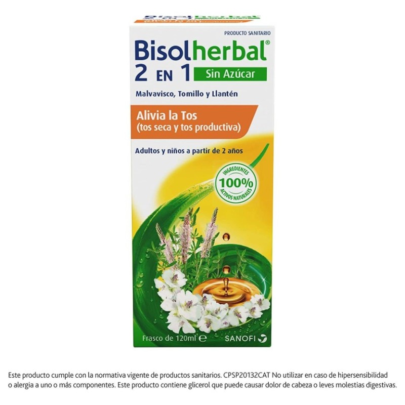 BISOLHERBAL 2 EN 1 MALVAVISCO, TOMILLO Y LLANTEN 120 ML