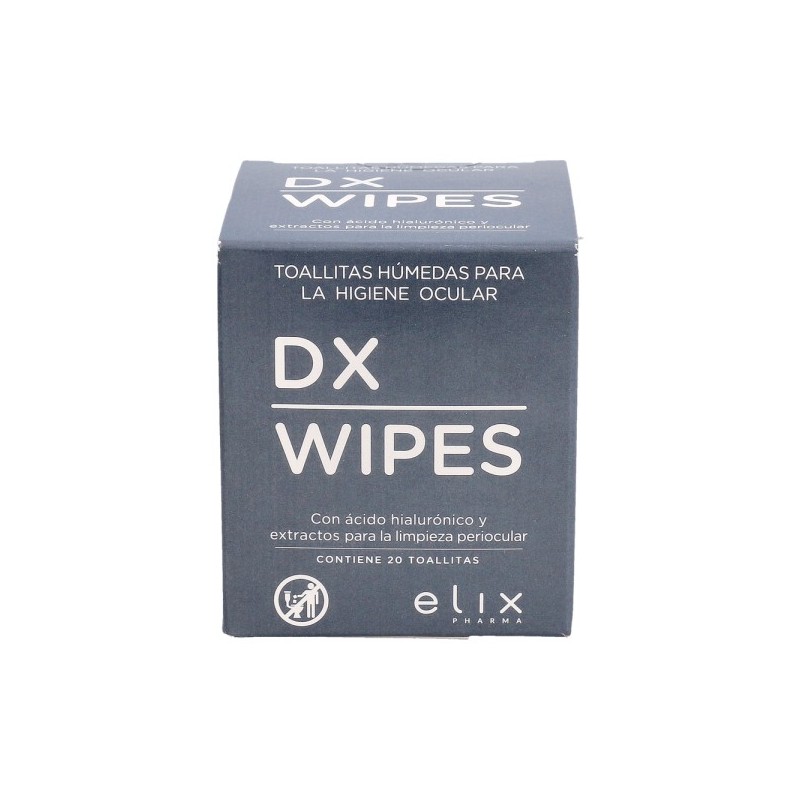 DX WIPES TOALLITAS HUMEDAS PARA HIGIENE OCULAR 20 UNIDADES