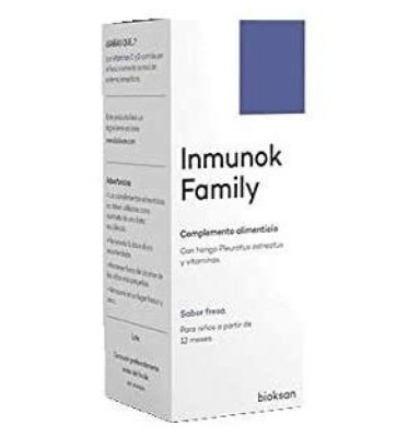 INMUNOK FAMILY 1 BOTELLA DE CRISTAL 200 ML SABOR FRESA