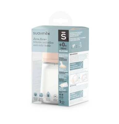 Suavinex Biberón Anticólico Silicona Flujo Adaptable +0 Meses 180 ml Almond