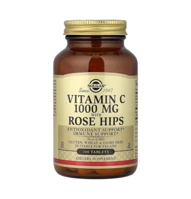 SOLGAR ROSE HIPS C 1000 MG VITAMINA C CON ESCARAMUJO 100 COMPRIMIDOS