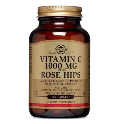 SOLGAR ROSE HIPS C 1000 MG VITAMINA C CON ESCARAMUJO 100 COMPRIMIDOS