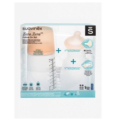 Suavinex Set Zero.Zero Biberón Flujo Adaptable + Chupete SX Pro -2-2
